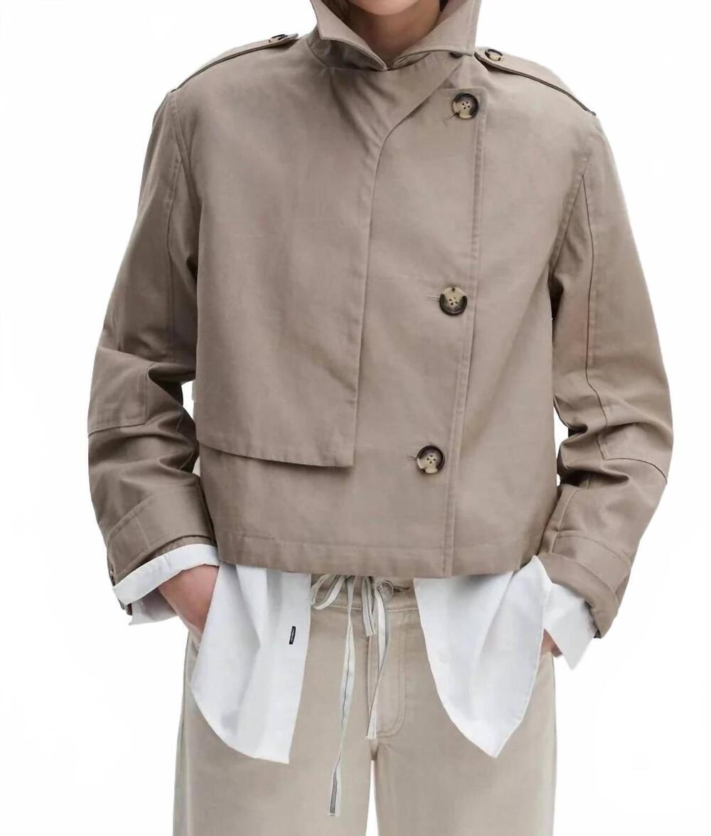 NEW RAG & BONE jamie cropped trench coat in khaki